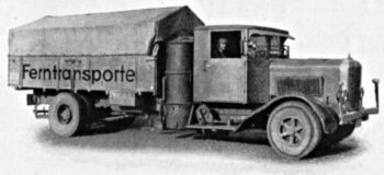Henschel trucks with producer-gas generators