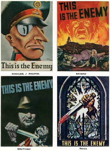 Anti-German Propaganda posters of World War Two.