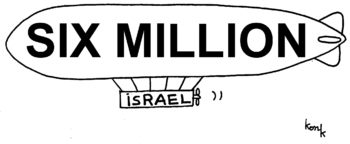 Six Million float Israel, cartoon